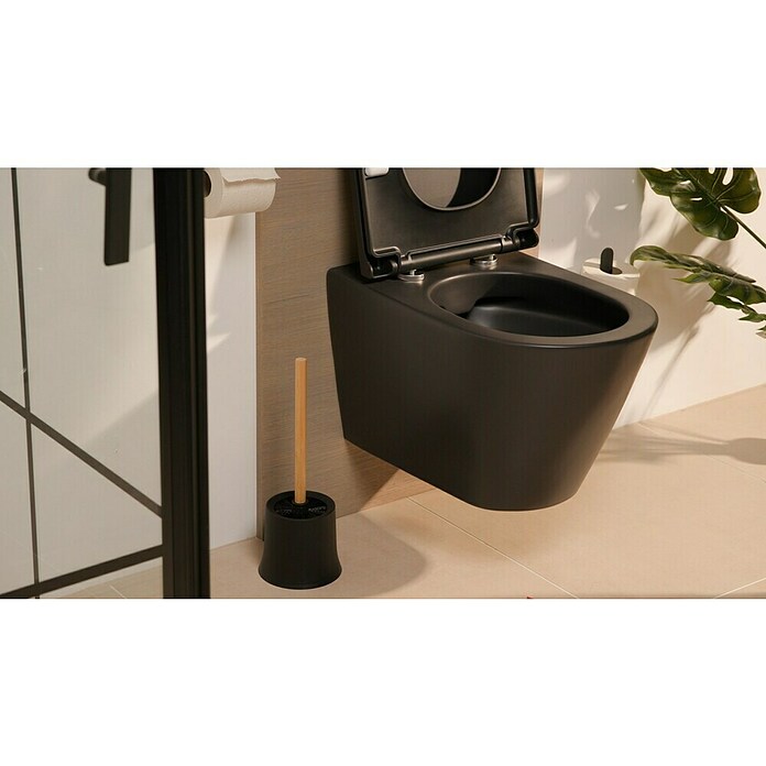 Wenko Bambusa WC-Bürstengarnitur (Bambus, Schwarz/Bambus) | BAUHAUS