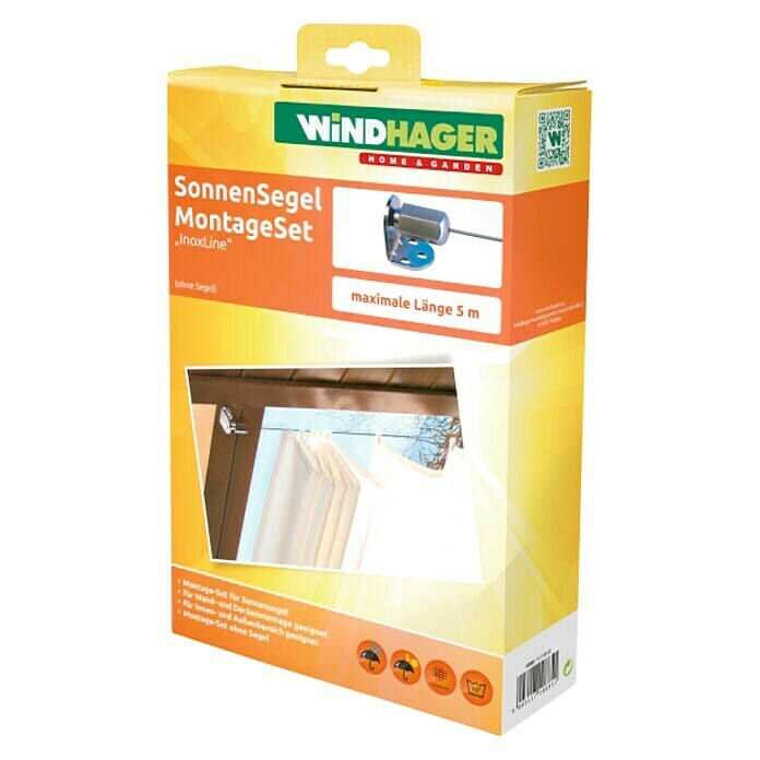 Windhager Montage-Set Sonnensegel Inoxline (Geeignet für: Sonnensegel mit Seilspanntechnik)
