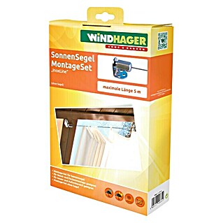 Windhager Montage-Set Sonnensegel Inoxline (Geeignet für: Sonnensegel mit Seilspanntechnik)