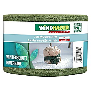 Windhager Jute-Gewebematte Wickelstreifen (L x B: 25 m x 10 cm, Grün)