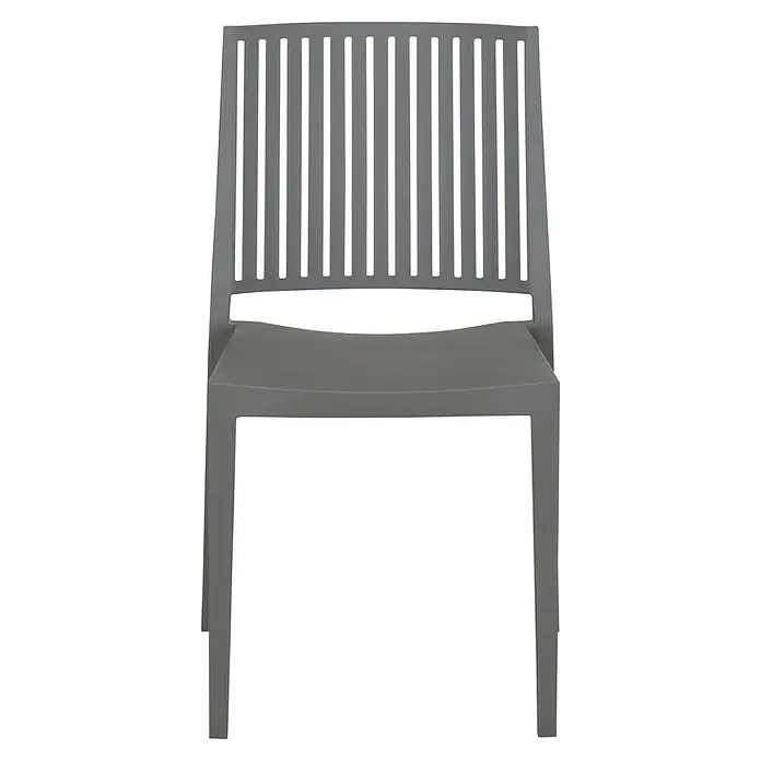 Siena Garden Urban Lights Gartenmöbel-Set Lane Stuhl/Paco Tisch - 5 -tlg., Polypropylen, Grau/Anthrazit - Abgebildeter grauer Stuhl mit Lattenrostlehne und schlichtem Design. Ideal für Garten, Terrasse oder den Innenbereich und bietet stilvollen Sitzkomfort.