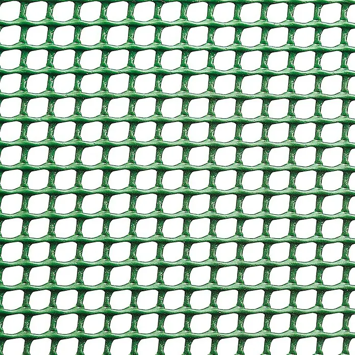 Nortene Malla protectora Balconet 05 - Verde, L x Al: 5 x 1 m - Estructura de red de plástico verde. La red tiene una estructura de orificios cuadrados regulares formada por hilos de plástico verdes.