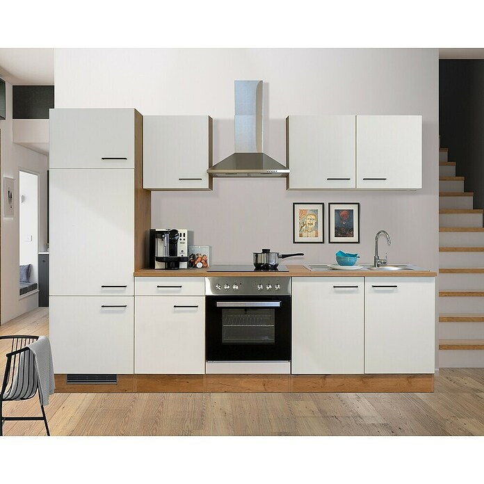 Flex-Well Avila Küchenzeile Typ 1 (Breite: 270 cm, Höhe: 200 cm, Magnolia, Mit Elektrogeräten) | BAUHAUS