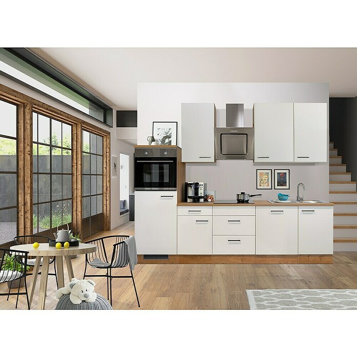 Flex-Well Avila Küchenzeile Typ 1 (Breite: 280 cm, Höhe: 234 cm, Magnolia, Mit Elektrogeräten) | BAUHAUS