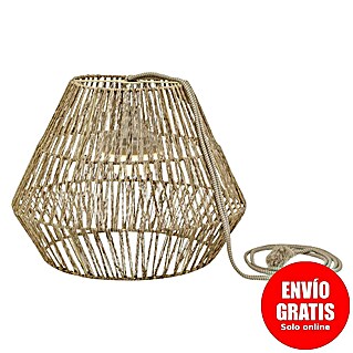 New Garden Sisine Lámpara colgante redonda batería (9 W, Marrón, Ø x Al: 40 cm x 30,5 mm)