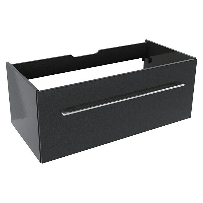 Camargue Stella Waschtischunterschrank (99,4 x 48,8 x 39 cm, Mit Beleuchtung, Grafit)