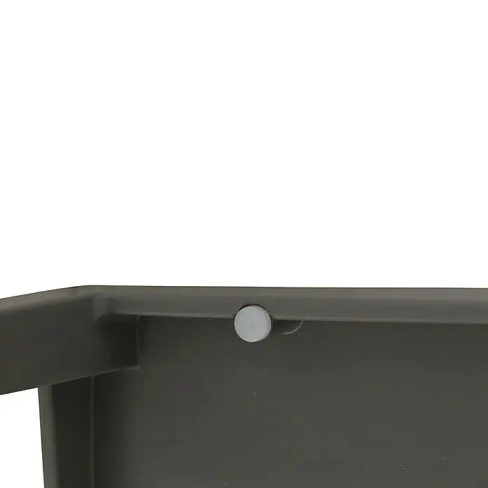 Siena Garden Urban Lights Gartenmöbel-Set Lane Stuhl/Paco Tisch - 5 -tlg., Polypropylen, Grau/Anthrazit - Nahaufnahme einer grauen Schublade mit einem runden, weißen Stopper, der die Schublade vor Beschädigungen schützt.
