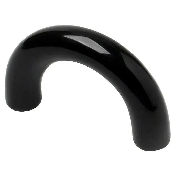 Rei Möbelgriff - Lochabstand: 32 mm, Sonstige, Schwarz - Glänzender schwarzer gebogener Griff.
