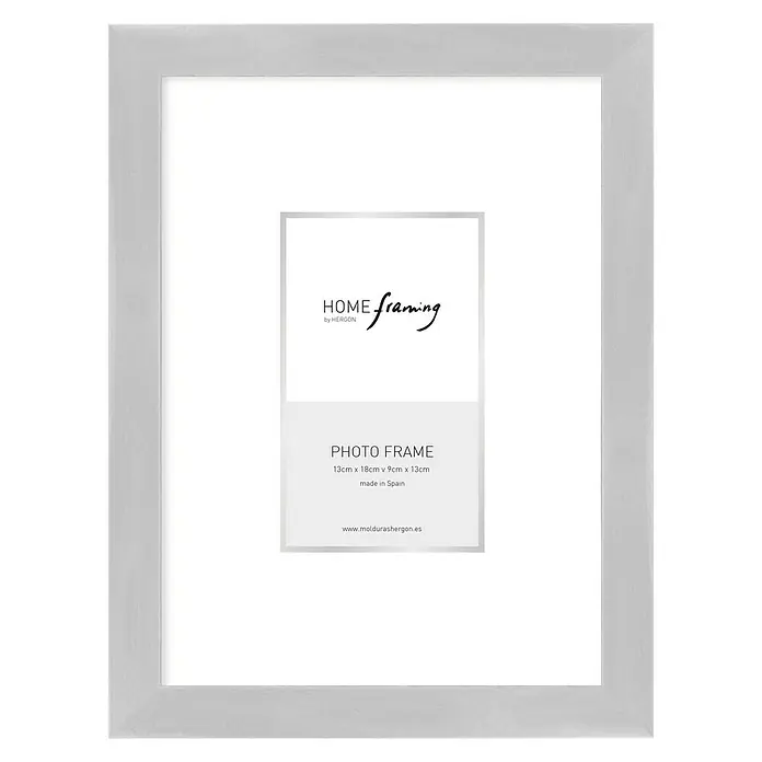 Marco de fotos Dalia - 60 x 80 cm, Plateado, Vidrio - Marco de fotos gris HOME Framing para fotos de 13x18cm y 9x13cm, fabricado en España. Ideal para enmarcar recuerdos especiales.