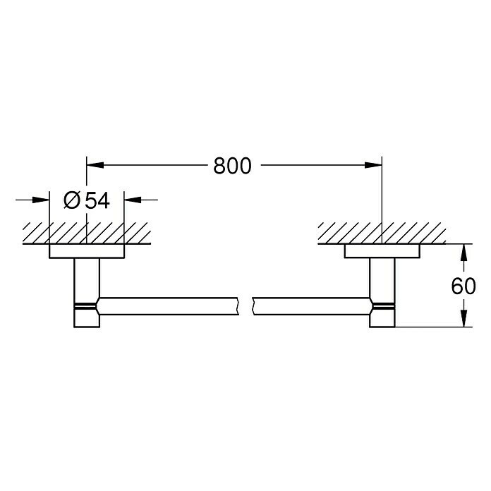 Grohe Essentials BadetuchhalterBreite: 85,4 cm, Chrom, Glänzend Unknown