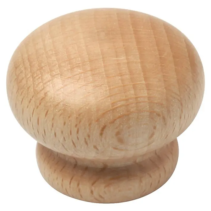 Rei Möbelknopf - Durchmesser: 40 mm, Holz, Buche - Heller Möbelknauf aus Naturholz mit sichtbarer Maserung.