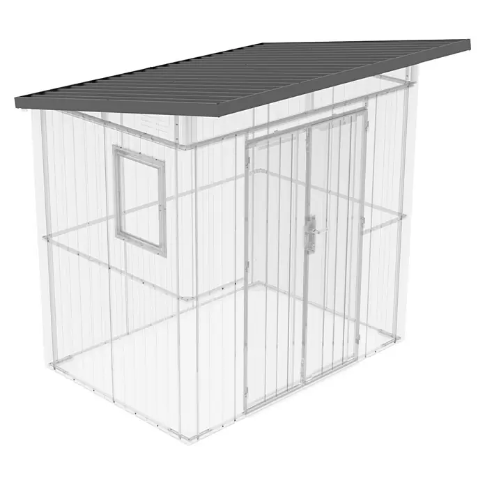 Gardol Ersatzdach - Passend für: Gardol Gerätehaus Style - Eine transparente Gartenhütte mit grauen Akzenten, die modernes Design und Funktionalität vereint. Ideal für den Garten.