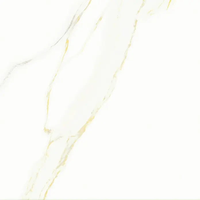 Wandfliese Calacatta - 30 x 60 cm, Weiß/Gold, Glänzend - Elegante weiße Marmorfliese mit zarten Goldadern. Perfekt für stilvolle und luxuriöse Innenräume mit hochwertigem Design und zeitloser Eleganz.