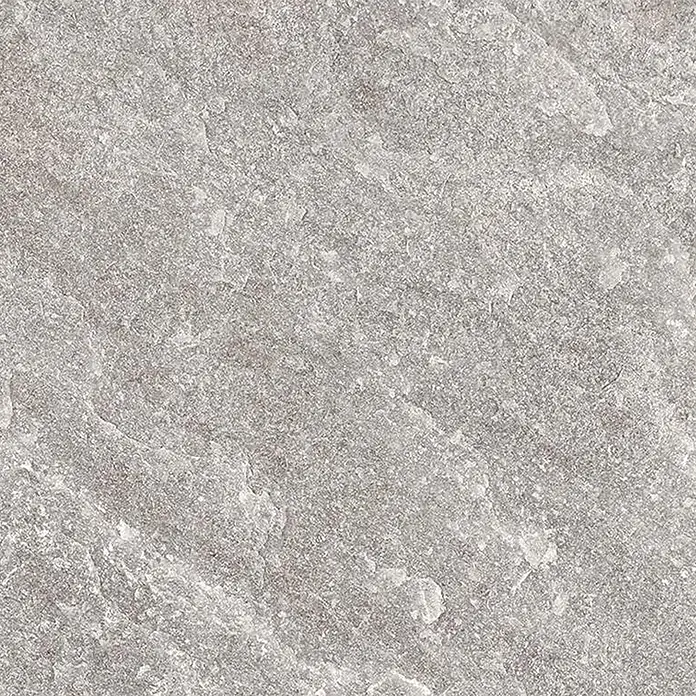 Terrassenfliese Click and Go Griechisch Quarzit - 60 x 60 cm, Grau, Matt - Graue, strukturierte Fliese in Natursteinoptik mit natürlichen Variationen, ideal für robuste Oberflächen.