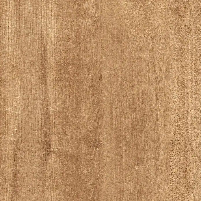 Terrassenfliese Timbertwo - 40 x 120 x 2 cm, Natural/Braun, Matt - Detailansicht einer warm getönten Holzoberfläche mit markanter Maserung, ideal für Texturen und Hintergründe.