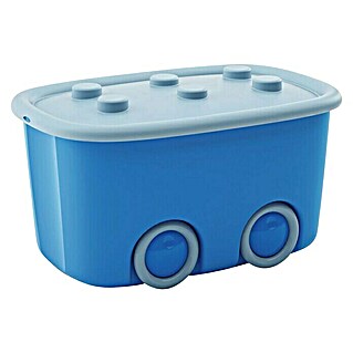 Keter Caja con ruedas Funny Box (L x An x Al: 32 x 58 x 38,5 cm, Plástico, Color de tapa: Azul)