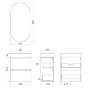 Artysan Conjunto de mueble de baño Osaka Slim (Ancho: 45 cm, Negro/Nogal, 3 pzs.) | BAUHAUS