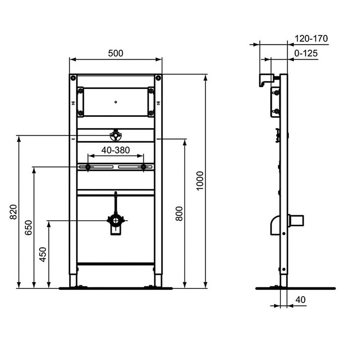 Ideal Standard Set voor montage Urinoir inbouw (Staal) | BAUHAUS