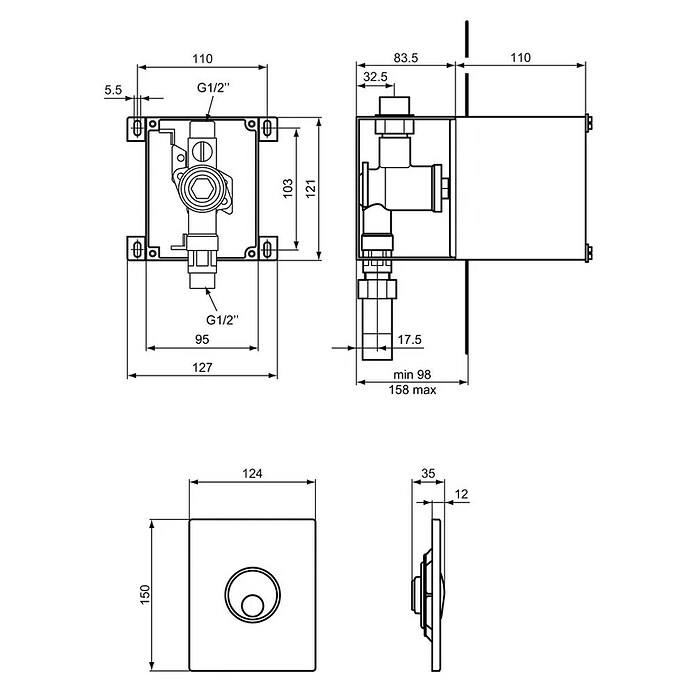 Ideal Standard Bedieningspaneel Prosys Septa Pro U3 (Chroom) | BAUHAUS
