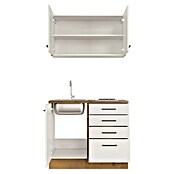Flex-Well Avila Miniküche (Breite: 100 cm, Magnolia, Mit Elektrogeräten) | BAUHAUS