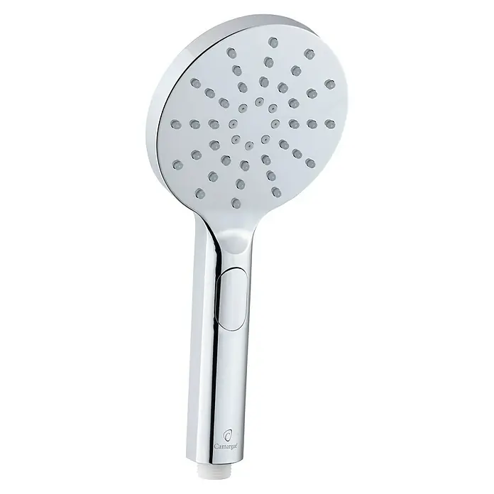 Camargue Handbrause Selfoss - Anzahl Funktionen: 3 Stk., Chrom - Chromfarbener Handbrausekopf mit runder Brausefläche und Wasserdüsen für ein angenehmes Duscherlebnis.