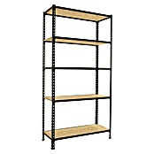 Simonrack Maderclick Estantería metálica Plus (Al x An x Pr: 200 x 100 x 40 cm, Capacidad de carga por balda: 150 kg, Número de baldas: 5 ud., Inserción, Antracita/OSB) | BAUHAUS