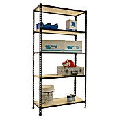 Simonrack Maderclick Estantería metálica Plus (Al x An x Pr: 200 x 100 x 40 cm, Capacidad de carga por balda: 150 kg, Número de baldas: 5 ud., Inserción, Antracita/OSB) | BAUHAUS