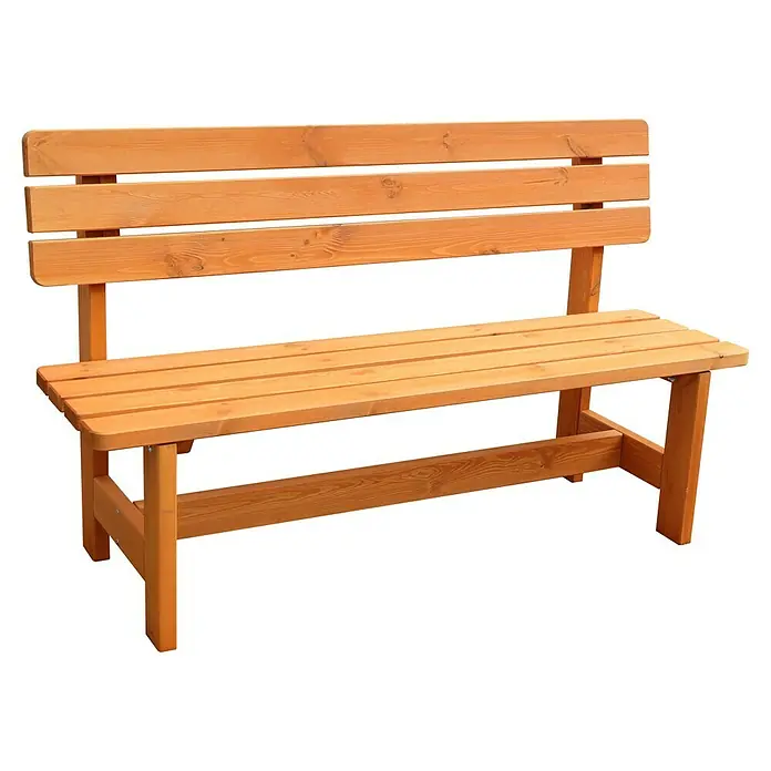 Promadino Gartenbank Summer - B x T x H: 150 x 51 x 90 cm, Nadelholz, Honigbraun - Hellbraune Gartenbank aus Holz.