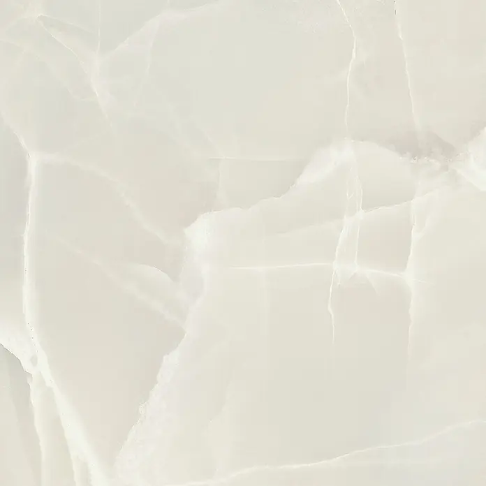 Feinsteinzeugfliese Palace Sabbia - 60 x 120 cm, Beige, Glänzend - Nahaufnahme einer hellen Onyx-Fliese mit subtilen weißen Adern, ideal für elegante Innenräume und stilvolle Akzente.