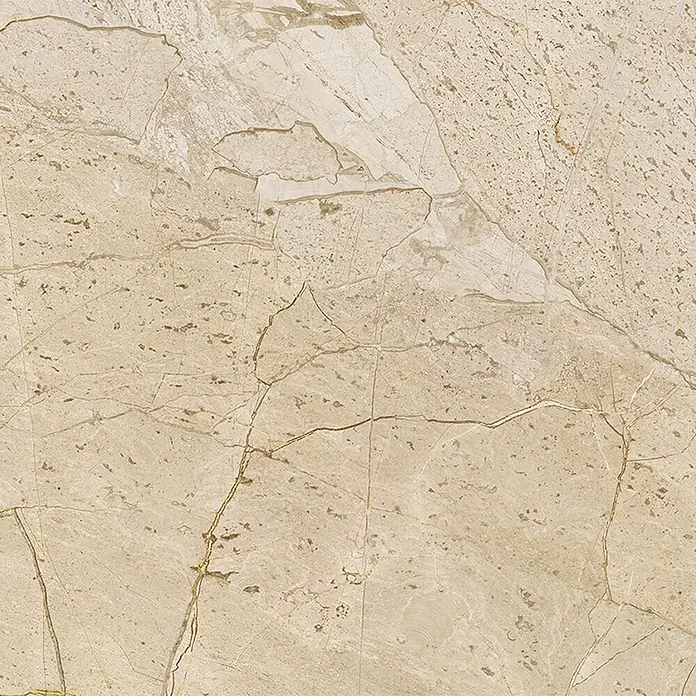 Feinsteinzeugfliese Side - 30 x 60 cm, Sand, Matt - Nahaufnahme einer beigen Marmorfliese mit natürlichen Maserungen und Texturen, ideal für elegante Boden- und Wandgestaltung.