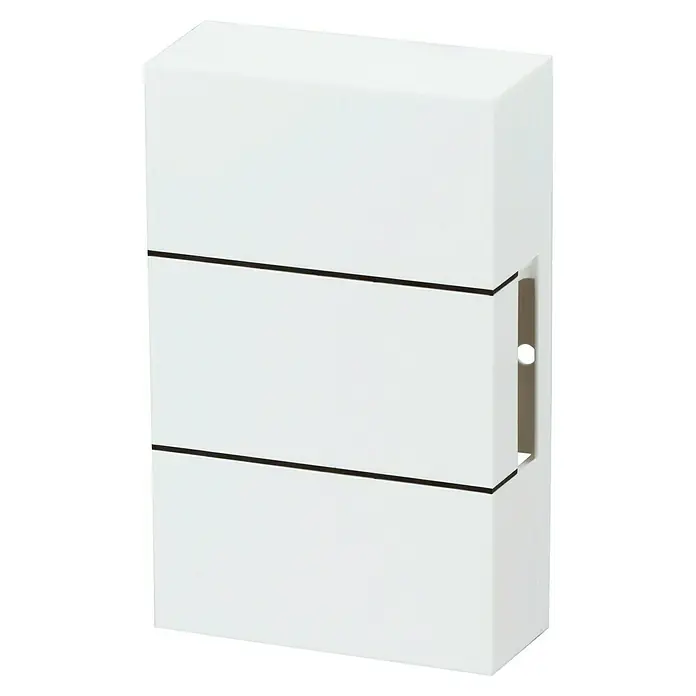 Heidemann 2-Klang-Gong - 45 x 105 x 168 mm, 82 dB, Kunststoff - Weiße Wandbriefkasten mit drei Fächern und einem Schloss, ideal für den Außenbereich. Stilvoll und funktional für Ihre Post.