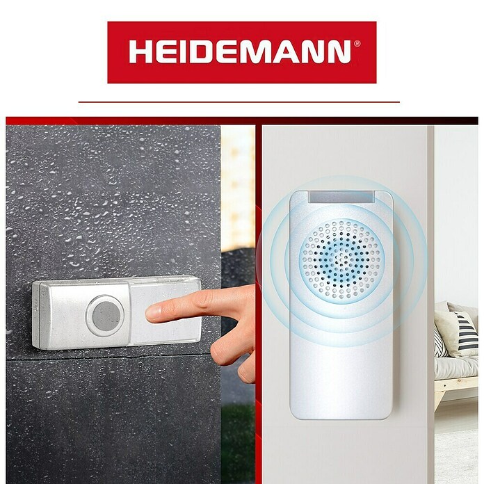 Heidemann HX Ontvanger voor draadloze deurbellen Walk (Aantal beltonen: 8 st., IP44) | BAUHAUS