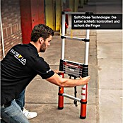 Batavia Escalera telescópica Giraffe Air (Número de peldaños: 8 ud., Altura de trabajo: 340 cm, Carga soportada: 150 kg, Aluminio) | BAUHAUS