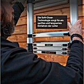 Batavia Escalera telescópica Giraffe Air (Número de peldaños: 14 ud., Altura de trabajo: 415 cm, Carga soportada: 150 kg, Aluminio) | BAUHAUS