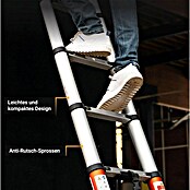 Batavia Escalera telescópica Giraffe Air (Número de peldaños: 8 ud., Altura de trabajo: 340 cm, Carga soportada: 150 kg, Aluminio) | BAUHAUS