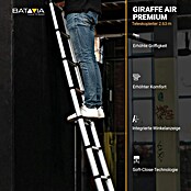 Batavia Escalera telescópica Giraffe Air (Número de peldaños: 8 ud., Altura de trabajo: 340 cm, Carga soportada: 150 kg, Aluminio) | BAUHAUS