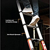 Batavia Escalera telescópica Giraffe Air (Número de peldaños: 9 ud., Altura de trabajo: 370 cm, Carga soportada: 150 kg, Aluminio) | BAUHAUS