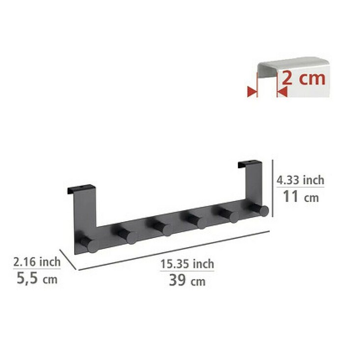 Wenko Türgarderobe Celano (L x H: 5,5 x 11 cm, Anzahl Haken: 6 Stk.) | BAUHAUS