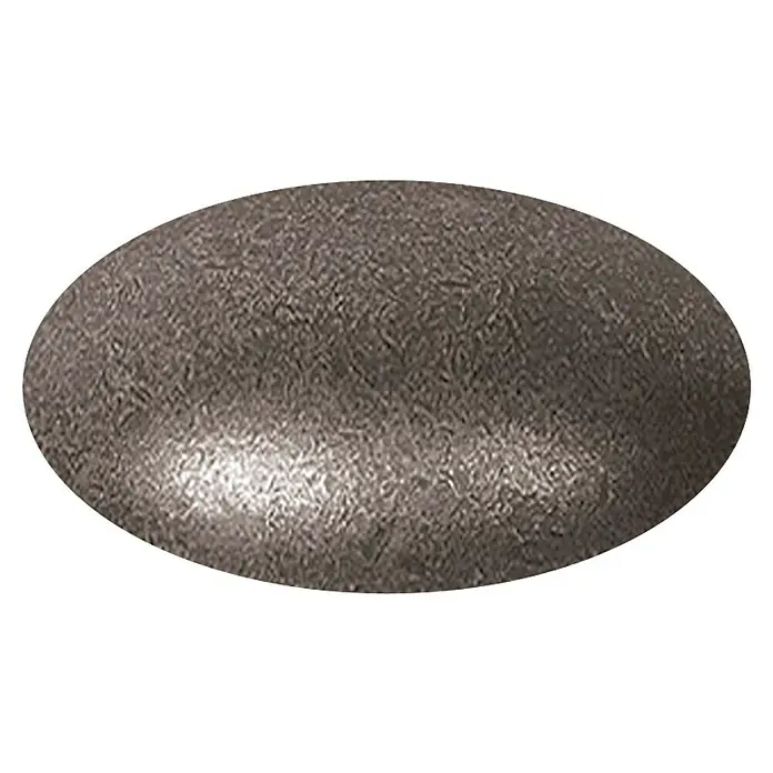 Möbelknopf - Typ Möbelgriff: Knopf, Ø x H: 40 x 29 mm, Verchromt - Nahaufnahme eines strukturierten Steins mit einer unebenen Oberfläche in einer Ovalen Form.
