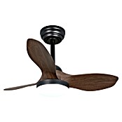Cristal Record Ventilador de techo Stel mini S (Negro, 80 cm, 20 W, Blanco cálido) | BAUHAUS