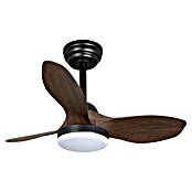 Cristal Record Ventilador de techo Stel mini S (Negro, 80 cm, 20 W, Blanco cálido) | BAUHAUS