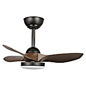 Cristal Record Ventilador de techo Stel mini S (Negro, 80 cm, 20 W, Blanco cálido) | BAUHAUS