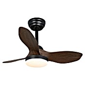 Cristal Record Ventilador de techo Stel mini S (Negro, 80 cm, 20 W, Blanco cálido) | BAUHAUS