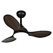 Cristal Record Ventilador de techo Stel mini (Negro/Madera Oscura, 92 cm, 20 W, Blanco cálido) | BAUHAUS