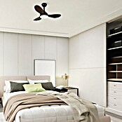 Cristal Record Ventilador de techo Stel mini (Negro/Madera Oscura, 92 cm, 20 W, Blanco cálido) | BAUHAUS