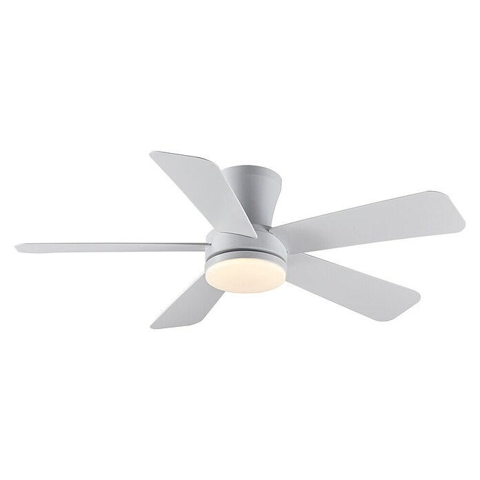 Cristal Record Ventilador de techo Benda 5 (Blanco, 101 cm, 28 W, Blanco cálido) | BAUHAUS