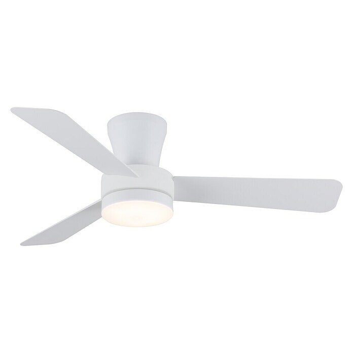 Cristal Record Ventilador de techo Benda 3 (Blanco, 101 cm, 28 W, Blanco cálido) | BAUHAUS