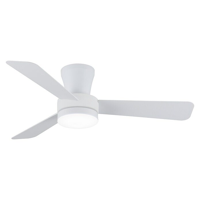 Cristal Record Ventilador de techo Benda 3 (Blanco, 101 cm, 28 W, Blanco cálido) | BAUHAUS