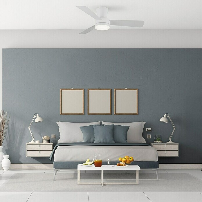 Cristal Record Ventilador de techo Benda 3 (Blanco, 101 cm, 28 W, Blanco cálido) | BAUHAUS