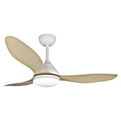 Cristal Record Ventilador de techo Stel (Blanco/Beige, 120 cm, 20 W, Blanco cálido) | BAUHAUS